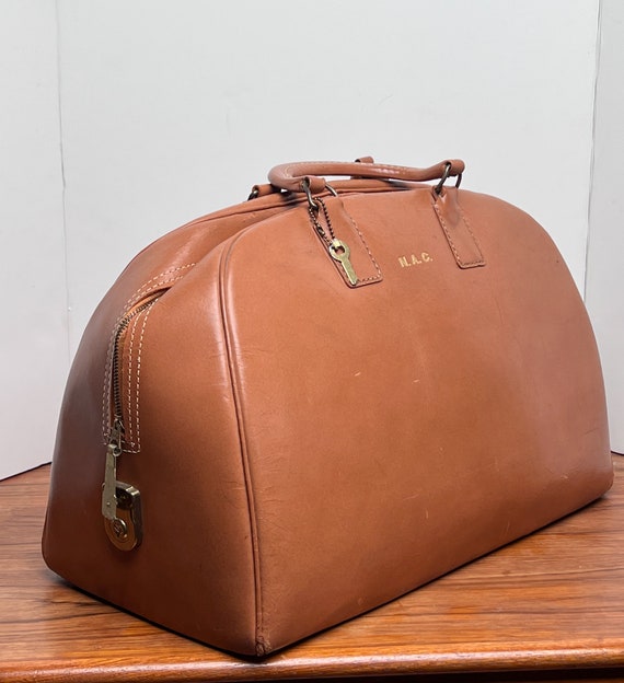 Vintage Mutual Company Doctor Bag in Tan Leather … - image 3