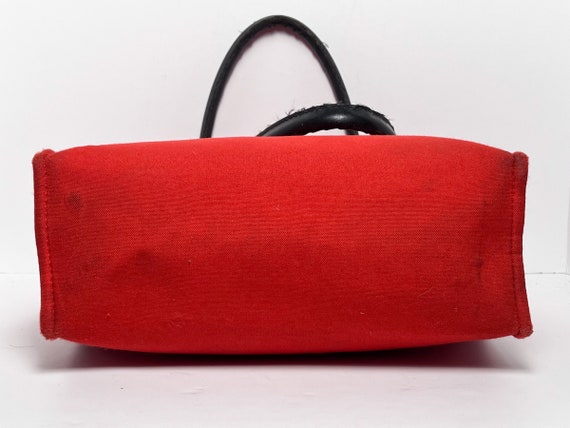 Vintage Pierre Cardin Red Orange Canvas Tote Bag - image 8
