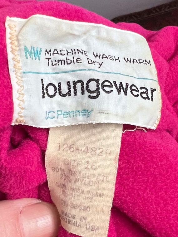 Vintage JC Penney MW Loungewear Magenta Hot Pink … - image 8