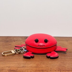 Tory Burch Red Leather Crab Coin Purse With Keychain - Etsy