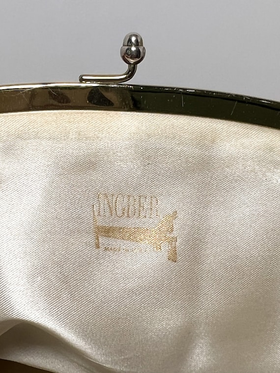 Vintage Ingber Navy Blue Leather Fold-Over Clutch - image 6