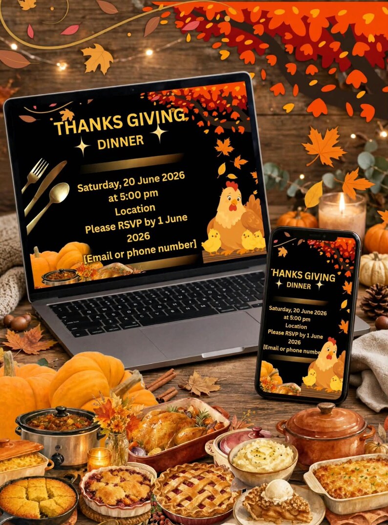 Editable Invitation Card Template, Printable Digital Invite ...