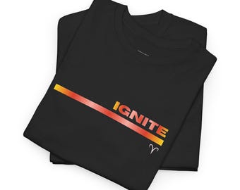 Aries IGNITE Graphic Tee, Minimal Zodiac Streetwear, Unisex Cotton T-Shirt