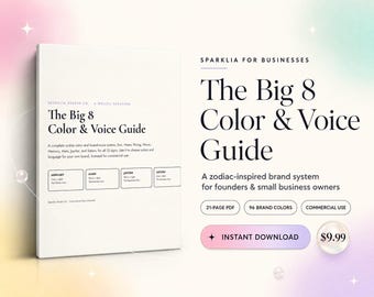 Zodiac Brand Color and Voice Toolkit, Big 8 Astrology Palettes, Commercial Use PDF