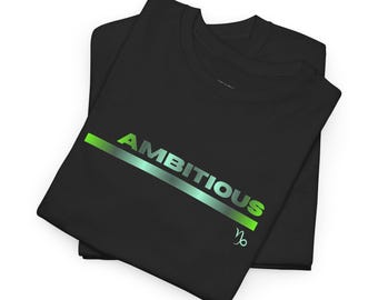 Capricorn AMBITIOUS Aura T-Shirt, Minimalist Zodiac Graphic Tee, Capricorn Birthday Gift, Unisex Astrology Shirt