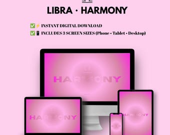 Libra Harmony Aura Wallpaper Set |Minimalist Gradient (Digital Download)