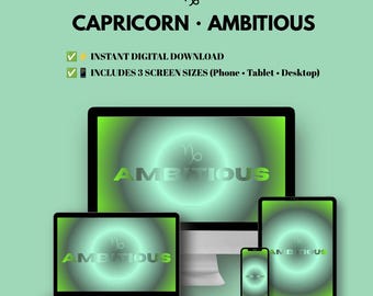 Capricorn Ambitious Aura Wallpaper Set |Minimalist Gradient (Digital Download)