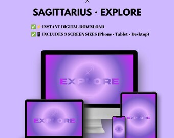 Sagittarius Explore Aura Wallpaper Set |Minimalist Gradient (Digital Download)