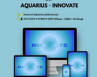 Aquarius Innovate Aura Wallpaper Set |Minimalist Gradient (Digital Download)