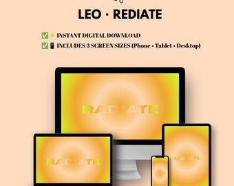Leo Radiate Aura Wallpaper Set |Minimalist Gradient (Digital Download)