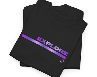 Sagittarius Explore Aura T-Shirt, Minimalist Zodiac Graphic Tee (Unisex)