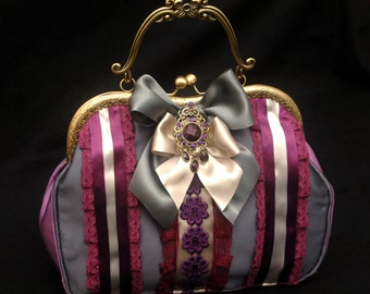 SALE!!!!!!!!! Florence Handmade Large Heart Framed evening bag Victorian Burlesque Goth
