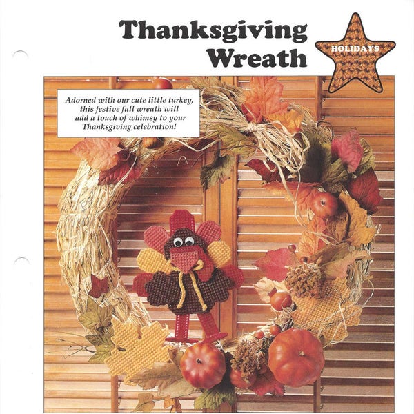 Thanksgiving Wreath Plastic Canvas Pattern/Leisure Arts All Stars