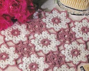 Rose Medallions Crochet Doily Pattern/Home Decor House of White Birches