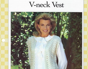 V-neck Vest Crochet Pattern/Vanna's Afghan & Crochet Favorites