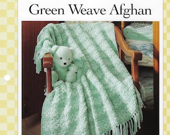 Green Weave Afghan Crochet Baby Pattern Vanna's Afghan & Crochet Favorites