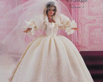 Crochet Pattern 20th Century Royal Wedding Gown Crochet Collector Costume Vol 4/Paradise Publications/Fashion Doll Gown