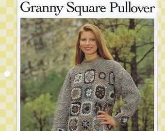 Granny Square Pullover Crochet Pattern/Vanna's Afghan & Crochet Favorites