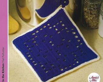 Filet Potholder Crochet Pattern/Annie's Scrap Crochet
