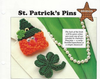 St. Patrick's Pins & Holiday Lights Plastic Canvas Patterns/Leisure Arts All Stars