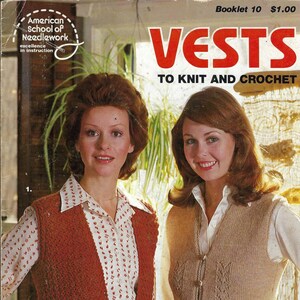 Vests to Knit & Crochet Pattern/American School of Needlework Booklet 10