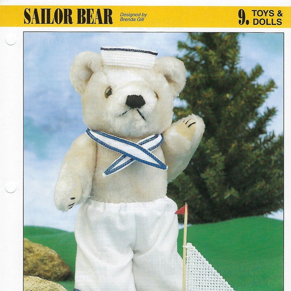 Sailor Bear Plastic Canvas Pattern/Annie's International Pattern Club