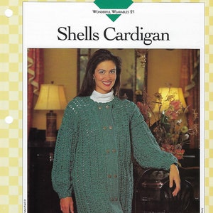 Shells Cardigan Crochet Pattern/Vanna's Afghan & Crochet Favorites
