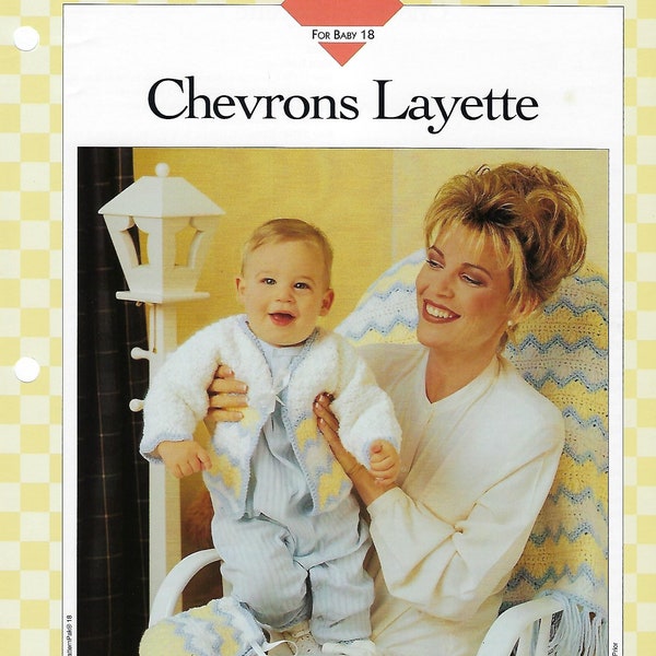 Chevrons Layette Crochet Baby Pattern/Vanna's Afghan & Crochet Favorites