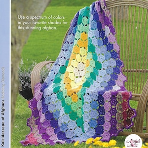 Radiating Diamonds Crochet Afghan Pattern/Annie&#39;s Scrap Crochet