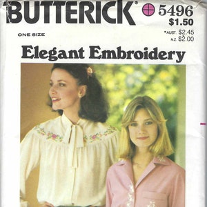 Butterick 5496 Embroidery Transfer Sewing Pattern/Uncut Factory Folded