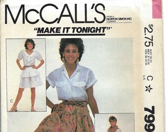 McCall's 7999 Sewing Pattern/Young Juniors Skirt Size 9-10/Uncut Factory Folded