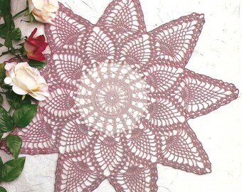 Pineapple Peony Crochet Doily Pattern House of White Birches