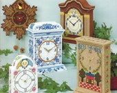 Clocks Plastic Canvas Pattern Book, American School Of Needlework 3059