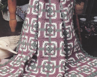 Basket Weave Granny Crochet Afghan Pattern/The Needlecraft Shop