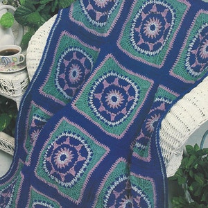 Sunburst Afghan Crochet Blanket Pattern/Annie's Crochet Quilt & Afghan Pattern Club