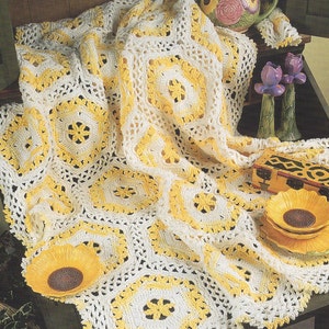 Sunshine Throw Crochet Motif Afghan Pattern/Annie&#39;s Crochet Quilt & Afghan Crochet Pattern Club