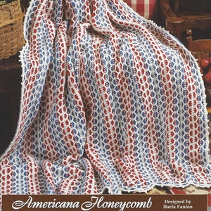 Americana Honeycomb Crochet Afghan Pattern/The Needlecraft Shop
