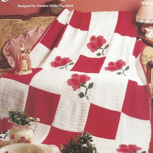 Promenade Rose Crochet Afghan Pattern/The Needlecraft Shop