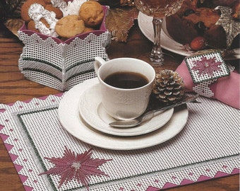 Frosted Poinsettias Plastic Canvas Pattern/The Needlecraft Shop