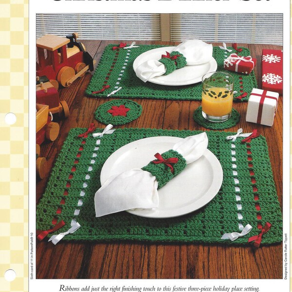 Christmas Dinner Set Crochet Pattern/Vanna's Afghan & Crochet Favorites