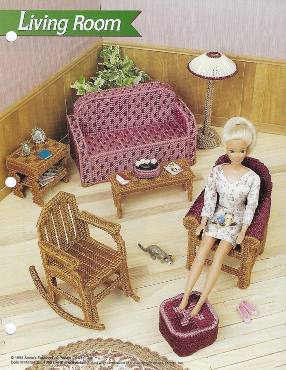 Plastic Canvas Fashion Doll Living Room Pattern