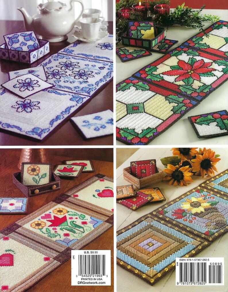 Table Runners & Coasters Plastic Canvas Pattern Book The | Etsy