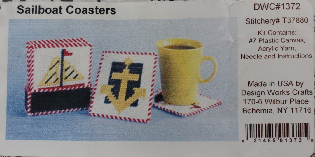 Sailboat Coasters Plastic Canvas Pattern Kit - Design Works Crafts - Etsy