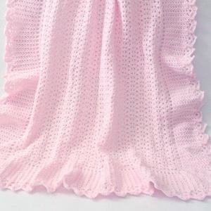 Crochet Baby Heirloom Blanket in Pink/Crib Bedding/Baby Shower Gift