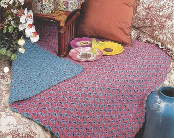 Reversible Afghan Crochet Pattern/Annie's Crochet Quilt & Afghan Pattern Club