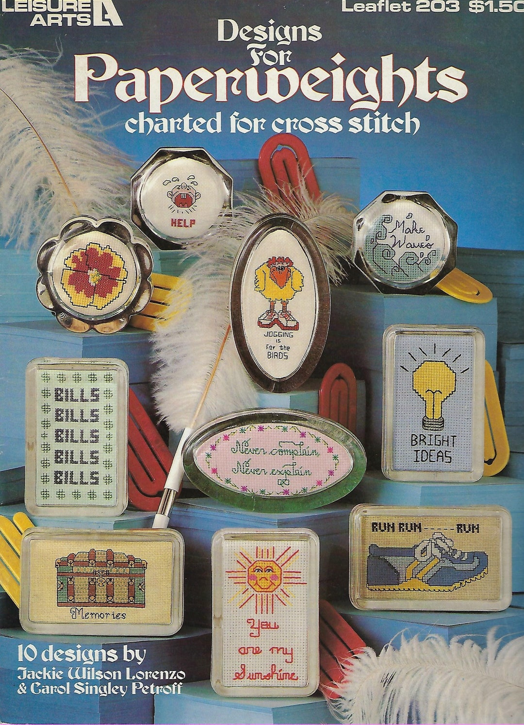 Paperweights Cross Stitch Pattern Leisure Arts 203 Etsy