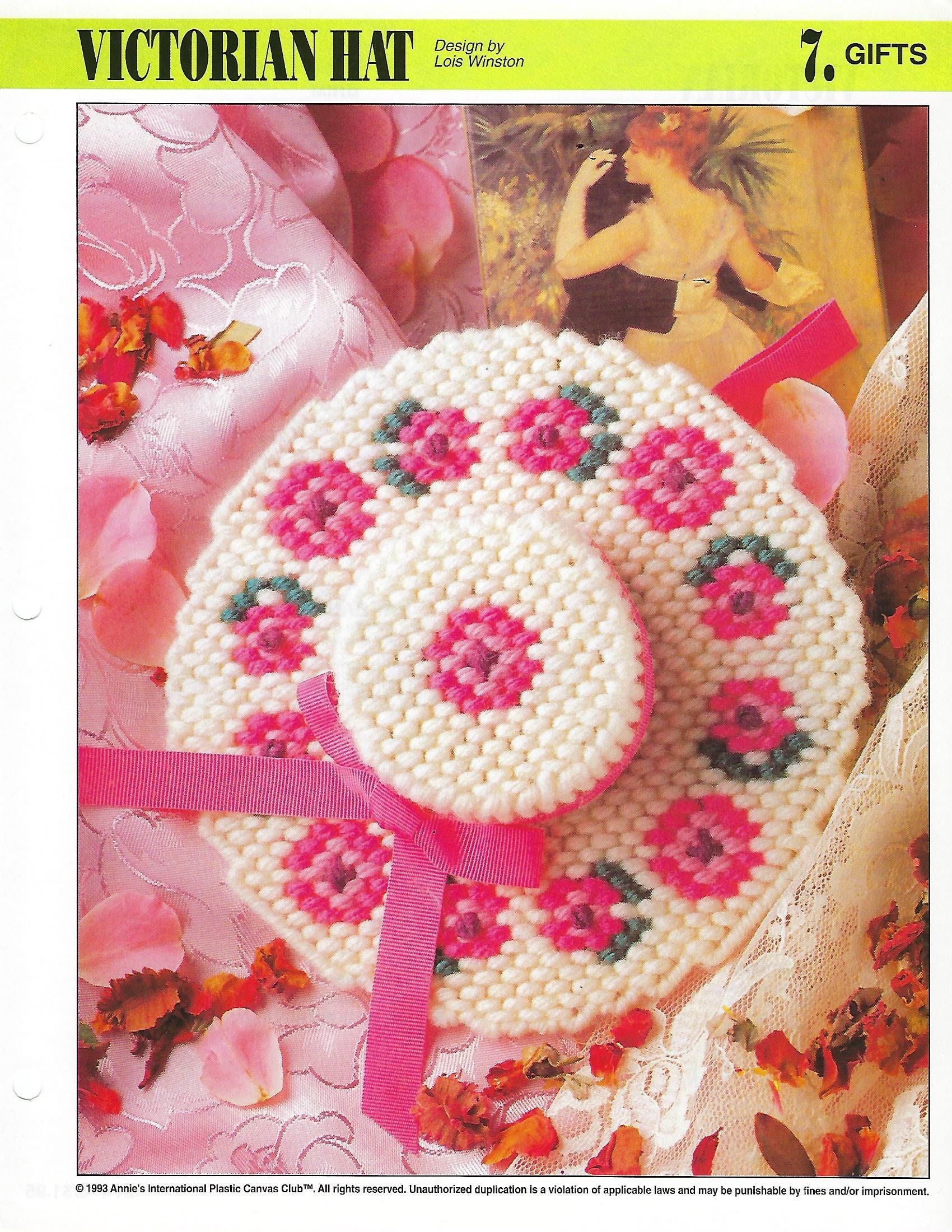 Victorian Hat Plastic Canvas Pattern Annie s International Pattern Club