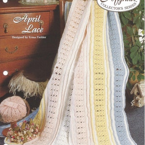 April Lace Crochet Afghan Pattern/The Needlecraft Shop