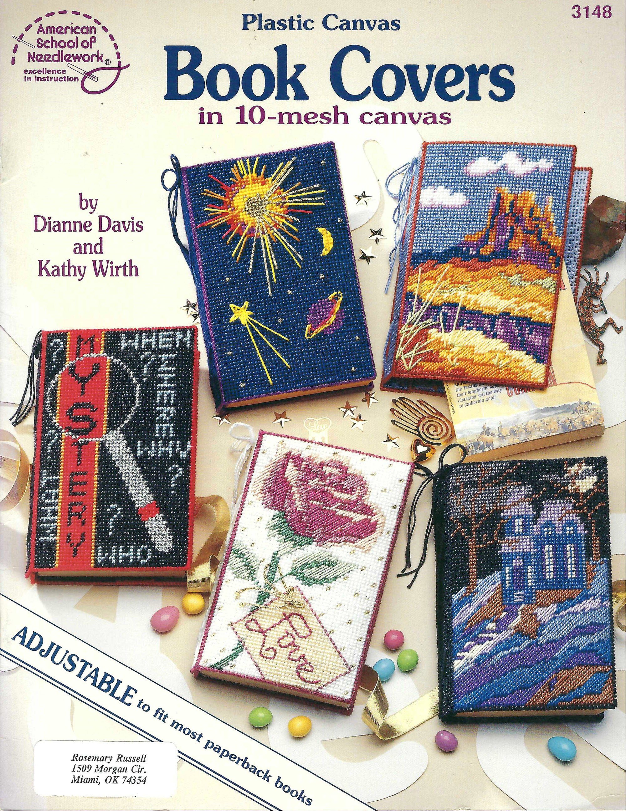 Book Covers Plastic Canvas Pattern Book - Adjustable to Fit Most Paperback  Books - American School of Needlework #3148
