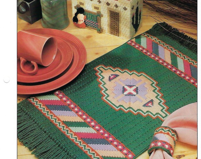 Rose Place Mat Set Plastic Canvas Pattern, Kitchen Table Decor, Place ...